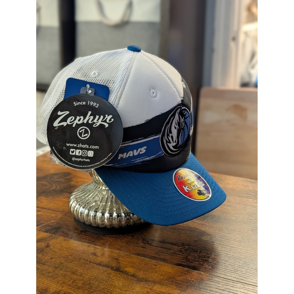 Zephyr Dallas Mavericks Youth Trucker Snapback Hat NWT NBA Mesh Adjustable Cap